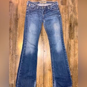 BIG STAR CASEY K LOW RISE WOMENS 26R THE LEGENDARY BLUE JEANS DENIM EMBROIDERED